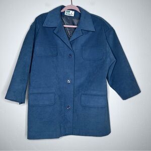 VNTG Samuel Robert Dust Blue Chore Coat Driving Coat Ultra Suede Size 12